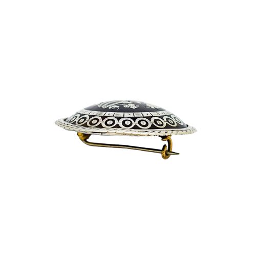 VICTORIAN TORTOISESHELL PIQU BROOCHPENDANT SILVER INLAY ROPEEDGE MOUNT C1860 - ADDITIONAL PHOTO 5
