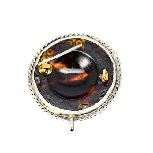 VICTORIAN TORTOISESHELL PIQU BROOCHPENDANT SILVER INLAY ROPEEDGE MOUNT C1860 - ADDITIONAL PHOTO 8