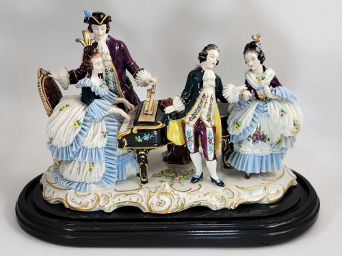 ERNST BOHNE SHNE LACE FIGURAL GROUP WITH PIANO C1901