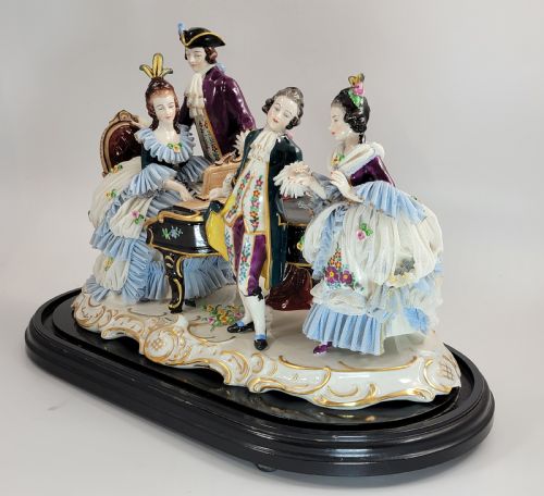 ERNST BOHNE SHNE LACE FIGURAL GROUP WITH PIANO C1901 - ADDITIONAL PHOTO 1