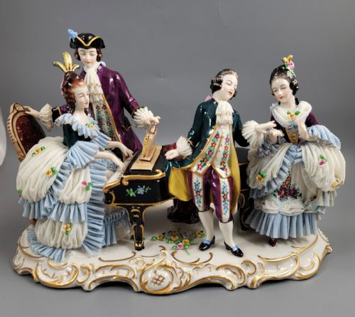 ERNST BOHNE SHNE LACE FIGURAL GROUP WITH PIANO C1901 - ADDITIONAL PHOTO 2