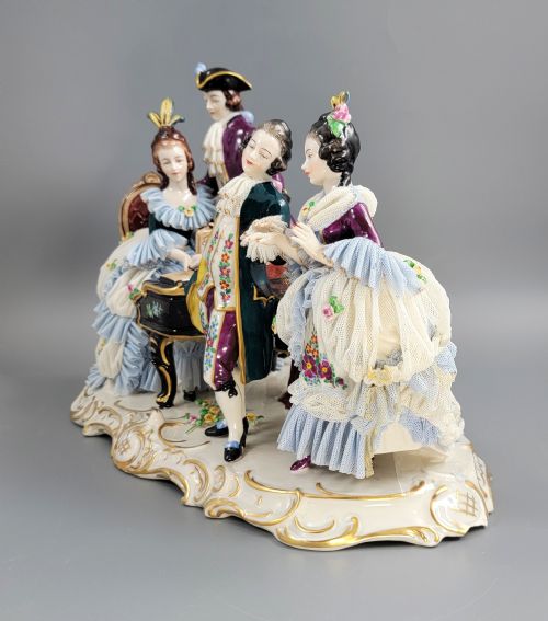 ERNST BOHNE SHNE LACE FIGURAL GROUP WITH PIANO C1901 - ADDITIONAL PHOTO 3