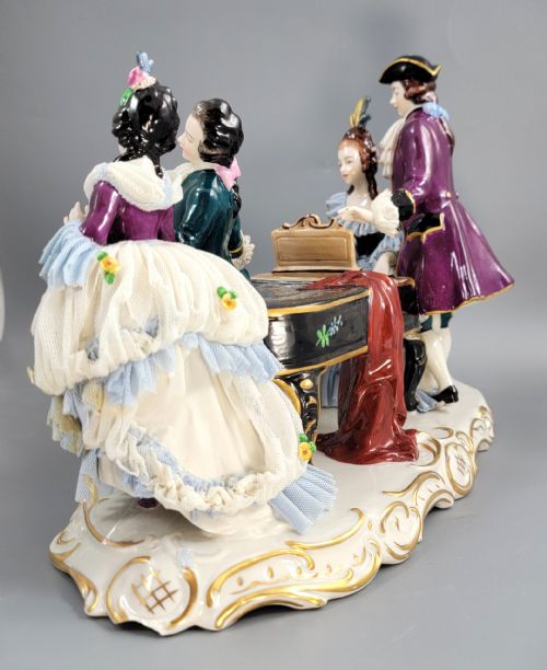 ERNST BOHNE SHNE LACE FIGURAL GROUP WITH PIANO C1901 - ADDITIONAL PHOTO 5