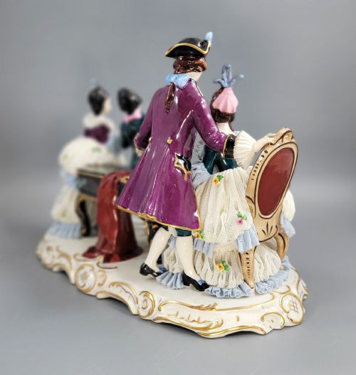 ERNST BOHNE SHNE LACE FIGURAL GROUP WITH PIANO C1901 - ADDITIONAL PHOTO 7