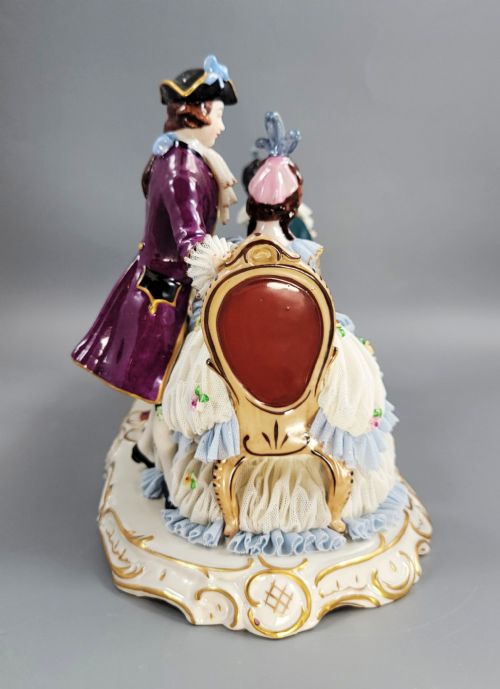 ERNST BOHNE SHNE LACE FIGURAL GROUP WITH PIANO C1901 - ADDITIONAL PHOTO 8
