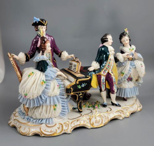 ERNST BOHNE SHNE LACE FIGURAL GROUP WITH PIANO C1901 - ADDITIONAL PHOTO 10