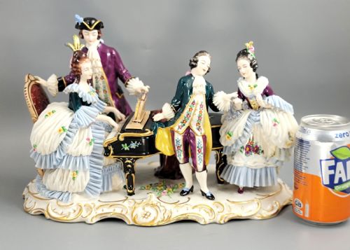 ERNST BOHNE SHNE LACE FIGURAL GROUP WITH PIANO C1901 - ADDITIONAL PHOTO 14
