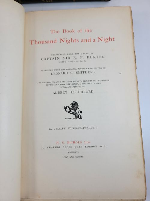 fig 8. Burton “Arabian Nights” 1897 H.S. Nichols Library Edition 12 vols Illustrated