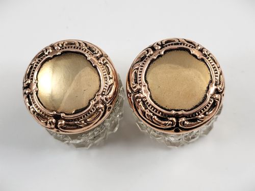 fig 5. A Superb Antique English 9ct Gold & Crystal Vanity Set by Levi & Salaman, Birmingham 1900