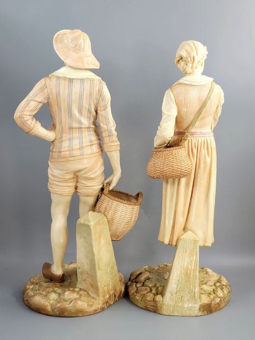 fig 3. Royal Worcester Pair of Figures “Fisherman and Fisherwoman”, James Hadley, 1892–1893