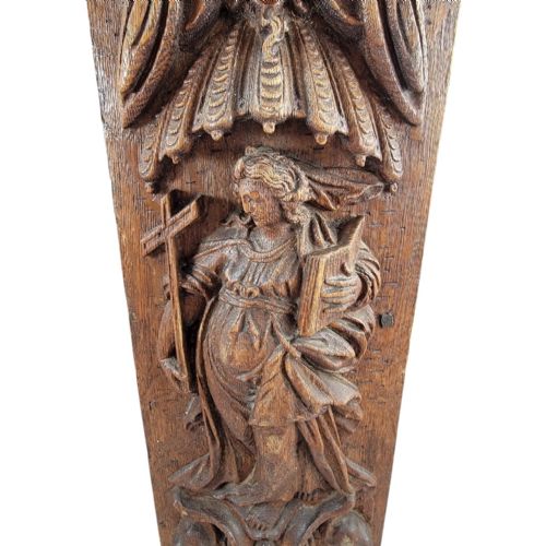 A FINE FLEMISH OR GERMAN HIGH BAROQUE CARVED OAK PANEL ALLEGORY OF FAITH LATE 17TH CENTURY - ADDITIONAL PHOTO 2