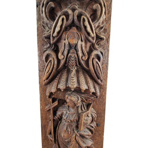 A FINE FLEMISH OR GERMAN HIGH BAROQUE CARVED OAK PANEL ALLEGORY OF FAITH LATE 17TH CENTURY - ADDITIONAL PHOTO 7