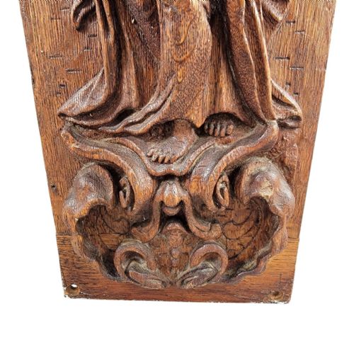 A FINE FLEMISH OR GERMAN HIGH BAROQUE CARVED OAK PANEL ALLEGORY OF FAITH LATE 17TH CENTURY - ADDITIONAL PHOTO 8