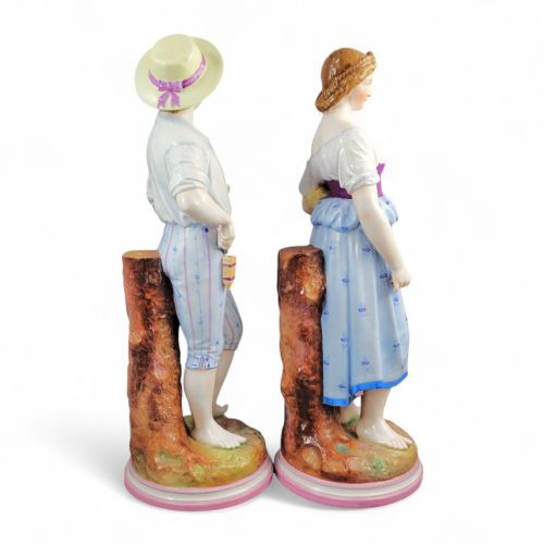 C G SCHIERHOLZ HARDPASTE PORCELAIN PAIR OF HARVESTERS PLAUE GERMANY C 1865 LARGE 50 CM FIGURES - ADDITIONAL PHOTO 5