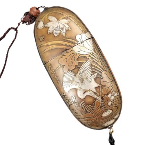 MEIJI MIXEDMETAL TOBACCO CASE TONKOTSU SIGNED RENSAI KOCHU C 18801910 - ADDITIONAL PHOTO 5