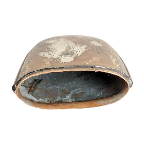 MEIJI MIXEDMETAL TOBACCO CASE TONKOTSU SIGNED RENSAI KOCHU C 18801910 - ADDITIONAL PHOTO 9