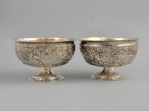 fig 3. Pair of Burmese high-grade silver bowls, Mandalay, c.1900
