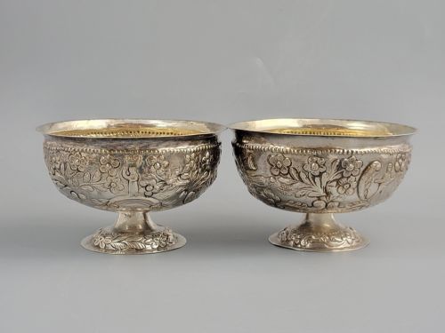 fig 4. Pair of Burmese high-grade silver bowls, Mandalay, c.1900