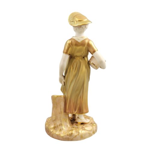 fig 1. Royal Worcester Gilt Porcelain Girl with Bowl, Hadley Model 1774, 1954