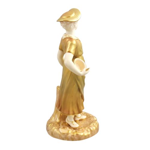 fig 2. Royal Worcester Gilt Porcelain Girl with Bowl, Hadley Model 1774, 1954