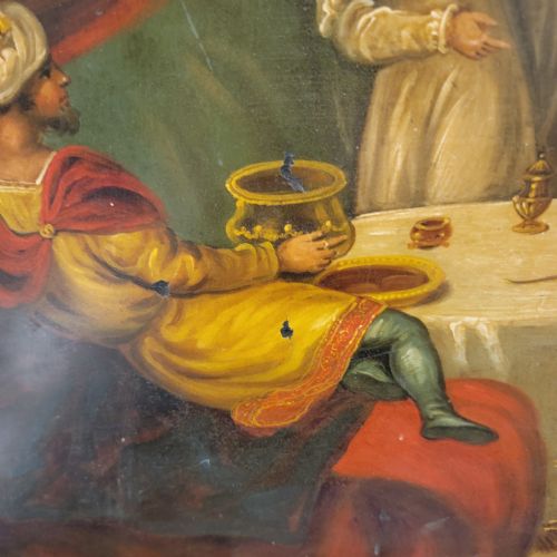 A MASTERPIECE OF VICTORIAN TOLEWARE ESTHER ACCUSING HAMAN ATTRIBUTED TO H MEESON - ADDITIONAL PHOTO 4