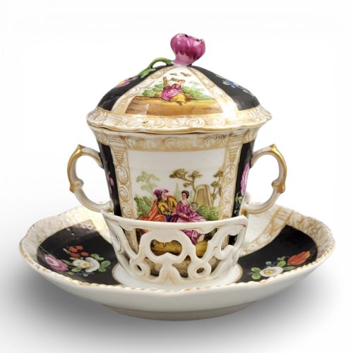Helena Wolfsohn Dresden Chocolate Cup Trembleuse Augustus Rex C. 1870