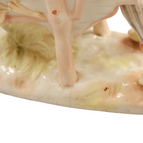 KRISTER KPM WALDENBURG PORCELAIN BOY WITH WHEELBARROW POSY HOLDER C 1910 - ADDITIONAL PHOTO 11