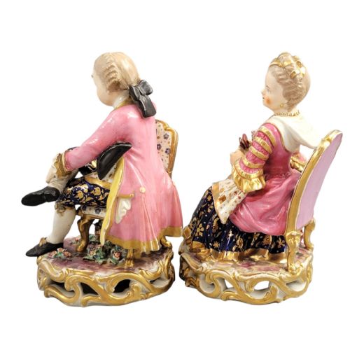 fig 2. Derby Pair of Porcelain Figures “Boy Reading a Book and Girl Tatting”, c. 1785