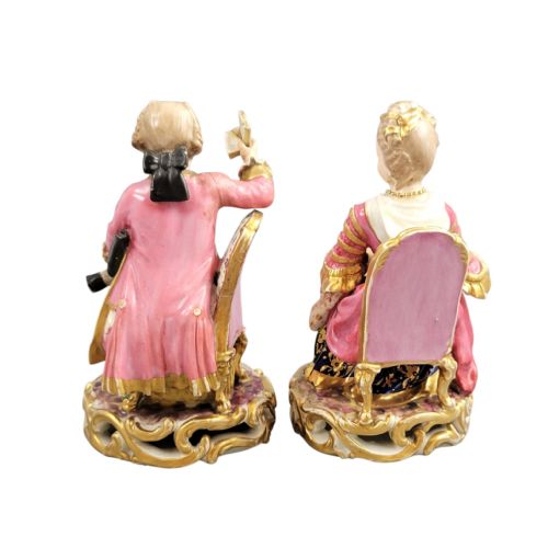 fig 3. Derby Pair of Porcelain Figures “Boy Reading a Book and Girl Tatting”, c. 1785
