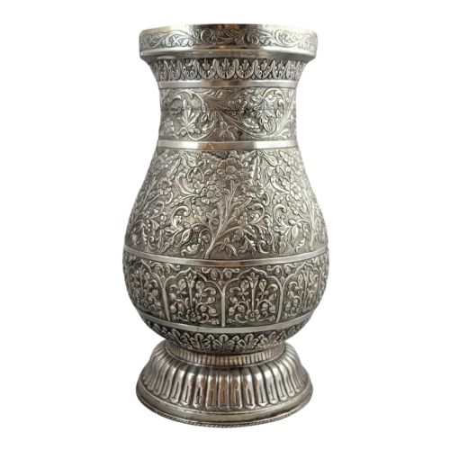 LARGE INDIAN SILVER BALUSTER VASE KUTCH GUJARAT C18901910 3012 G HODSOLL COLLECTION - ADDITIONAL PHOTO 5