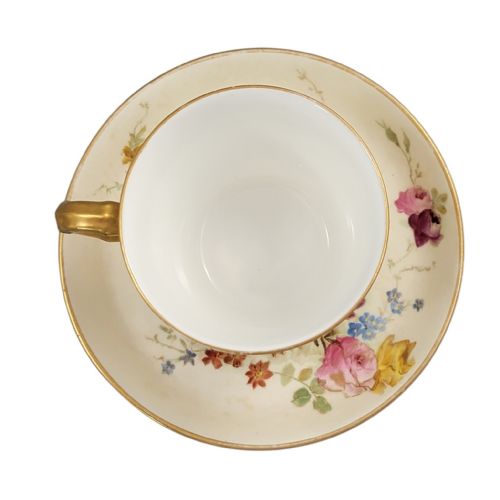ROYAL WORCESTER BLUSH IVORY TEAPOT WITH CUP AND SAUCER 18931894 - ADDITIONAL PHOTO 4