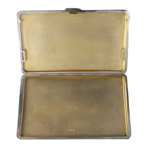 fig 2. Antique British Silver Cigarette Case, Enamel Horse, Birmingham 1917