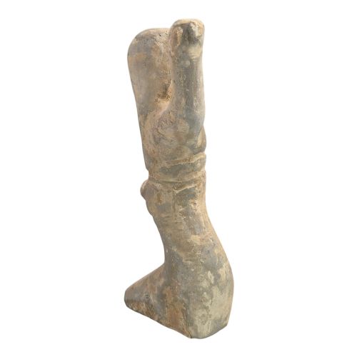 LARGE HAN DYNASTY GREY POTTERY DANCER FIGURE CHINA C 2ND CENTURY BC - ADDITIONAL PHOTO 4
