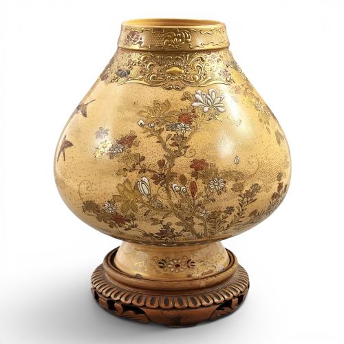 EXCEPTIONAL MEIJI PERIOD KYOTO SATSUMA VASE BY THE KINKZAN WORKSHOP
