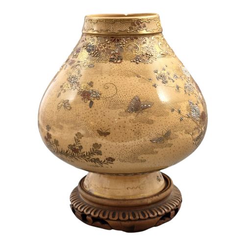EXCEPTIONAL MEIJI PERIOD KYOTO SATSUMA VASE BY THE KINKZAN WORKSHOP - ADDITIONAL PHOTO 7