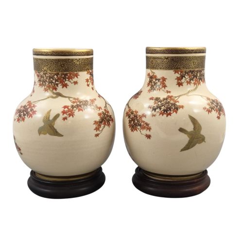 PAIR OF JAPANESE MEIJI SATSUMA VASES BY KINKZAN KYOTO C18901910 - ADDITIONAL PHOTO 1