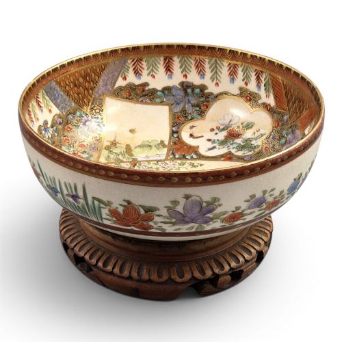 Fine Meiji Japanese Satsuma Bowl Signed Kozan, c. 1890–1905