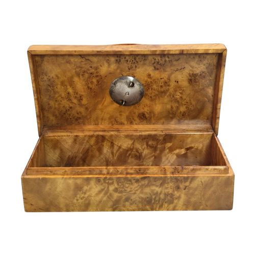 1914 RUSSIAN KARELIAN BIRCH OFFICERS BOX WITH SILVER ENAMEL REGIMENTAL BADGE - ADDITIONAL PHOTO 9