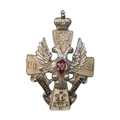 1914 RUSSIAN KARELIAN BIRCH OFFICERS BOX WITH SILVER ENAMEL REGIMENTAL BADGE - ADDITIONAL PHOTO 12