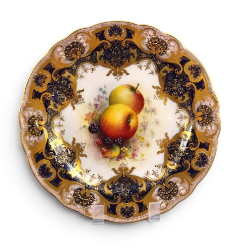 ROYAL WORCESTER PAINTED FRUIT CABINET PLATE BY RICHARD SEBRIGHT 1936