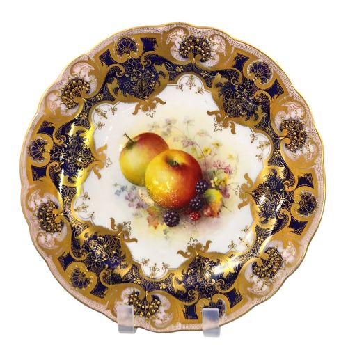 ROYAL WORCESTER PAINTED FRUIT CABINET PLATE BY RICHARD SEBRIGHT 1936 - ADDITIONAL PHOTO 10