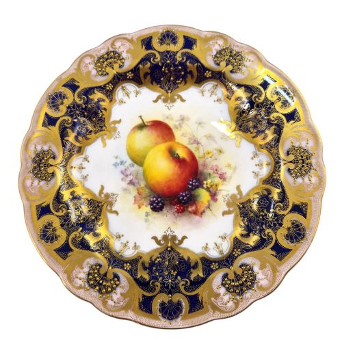 ROYAL WORCESTER RICHARD SEBRIGHT PAINTED FRUIT CABINET PLATE 1937 - ADDITIONAL PHOTO 8