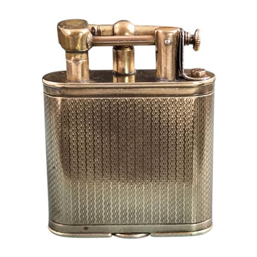 Early Dunhill Unique B Straight-arm Gold-plated Petrol Lighter, C.1926–1928