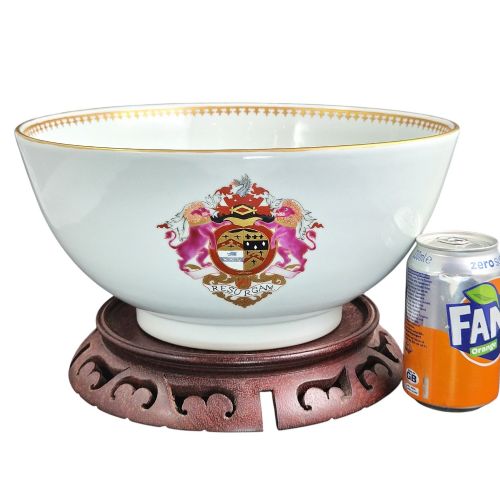 fig 2. Large Chinese Export Armorial Porcelain Punch Bowl, Late 18th Century