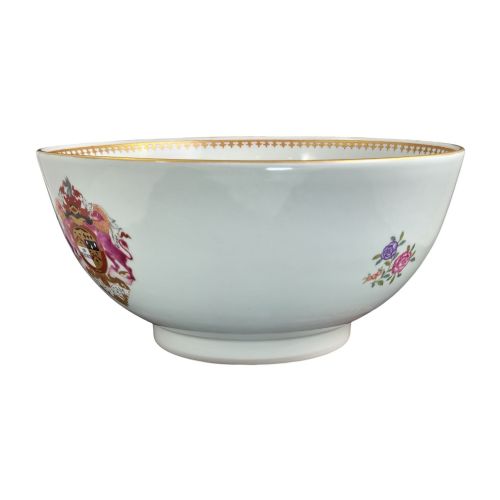 fig 3. Large Chinese Export Armorial Porcelain Punch Bowl, Late 18th Century