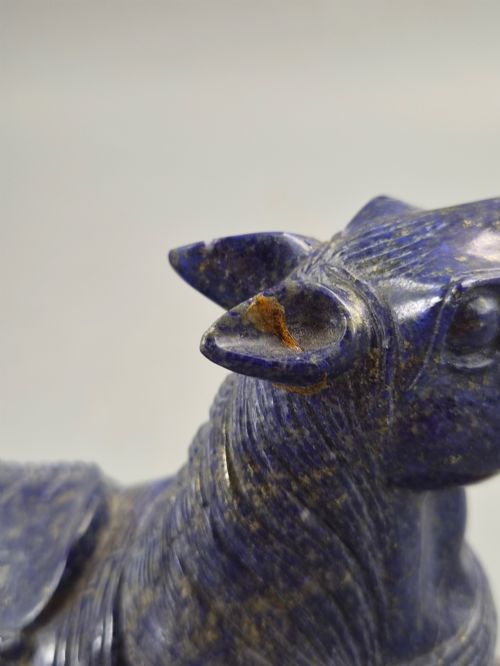 fig 5. Large Pair Chinese Lapis Lazuli Recumbent Horses on Silver Inlaid Stands, Late Qing