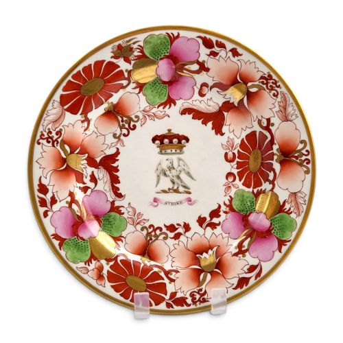 Antique Flight, Barr & Barr Worcester Armorial Dessert Plate for Baron Hawke, C.1815