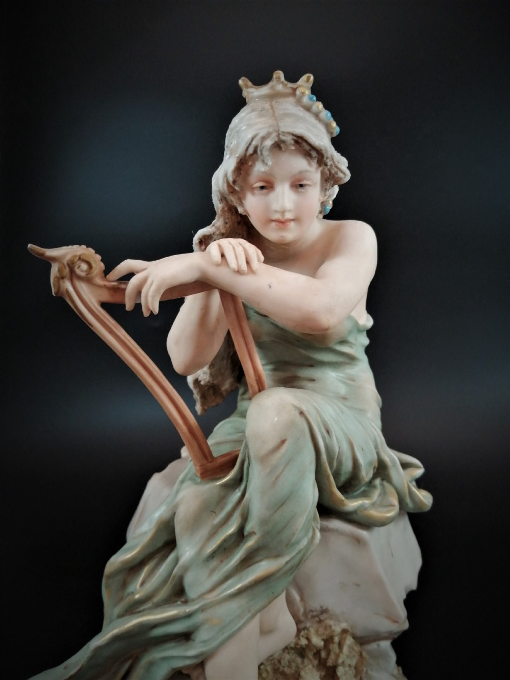 Very rare porcelain sculpture of Lorelei (Loreley), Royal Dux, early 20th century View X
