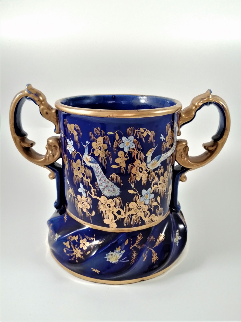 Large Masons Ironstone Two Handled Pot, Wine Cooler,Hand Painted, Very Rare, circa 1820