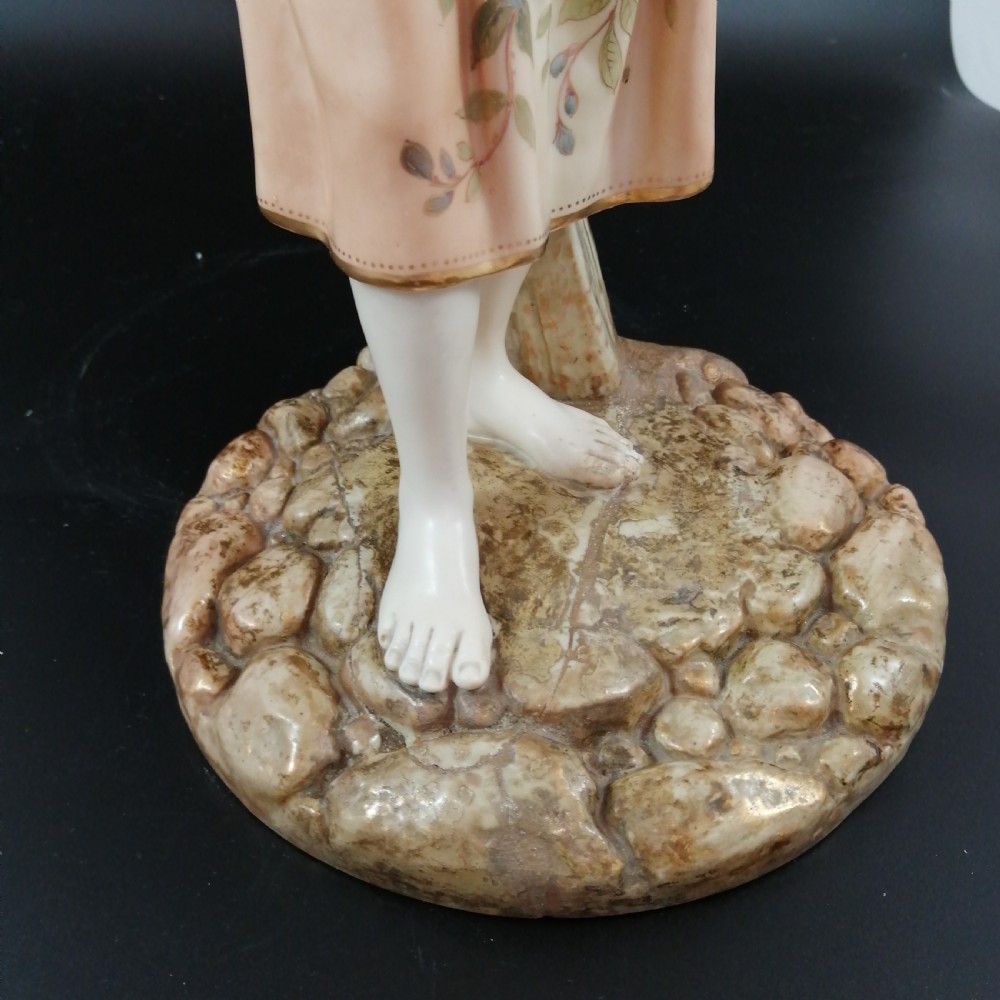 A large Royal Worcester figure of A French Fishergirl.Rare. View X
